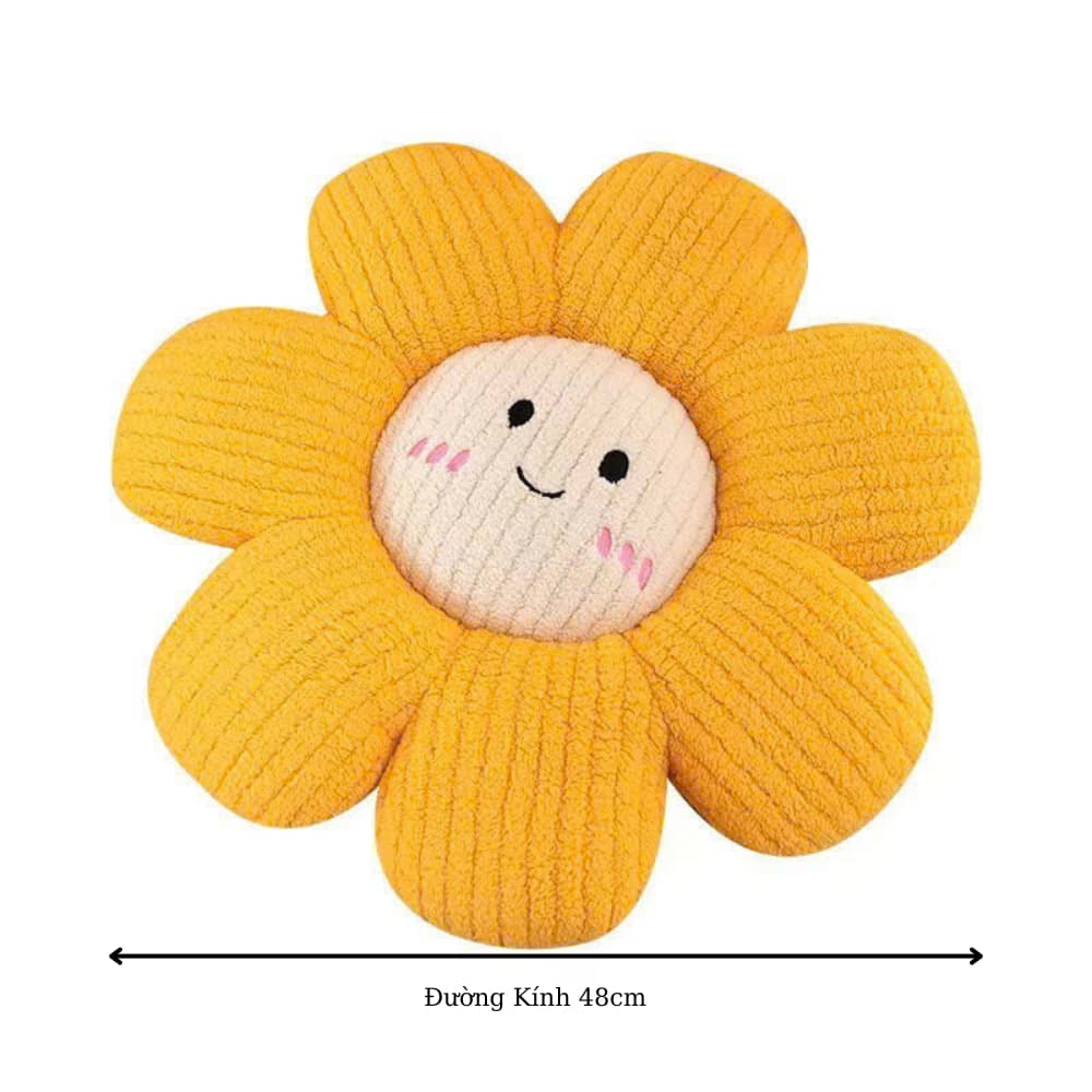 Đệm ngồi hoa cúc 5D bệt mềm mại, kích thước 48cm, lót ghế nhung tăm êm ái, tạo sự thoải mái tuyệt đối nhà MIU GẤU XINH