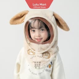 "Mũ Len Lông Cừu Trùm Đầu Cho Bé Kèm Kính Chắn Gió Ấm Áp An Toàn Mùa Đông  3