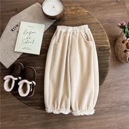 Sữa Quần Nỉ Bé Gái Thu Đông – Quần Jogger Dày Dặn, Lót Lông, Quần Nỉ Ren Sang Trọng Quảng Châu 7