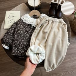 Sữa Quần Nỉ Bé Gái Thu Đông – Quần Jogger Dày Dặn, Lót Lông, Quần Nỉ Ren Sang Trọng Quảng Châu 9