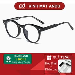Gọng kính cận thời trang nam nữ ANDU EYEWEAR dáng tròn chất liệu nhựa cốt kim loại 17AD178 1