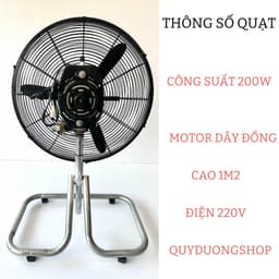 Quạt Sàn Công Nghiệp - Quạt Chân Quỳ . Đường kính lồng 55cm - Cánh 50 Lắp động cơ máy giặt CŨ 4