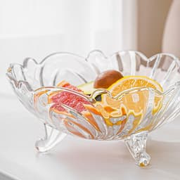Đĩa Thủy Tinh 3 Chân Đựng Hoa Quả Để Bàn Cực Đẹp Lịch Sự Sang Trọng 4
