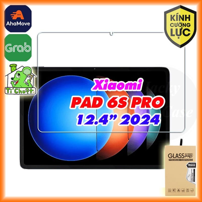[Ảnh Thật] Kính CL MTB Xia0mi Mi PAD 6S PRO 12.4" 2024 Cường Lực Mài Cạnh 2.5D-9H-0.26mm