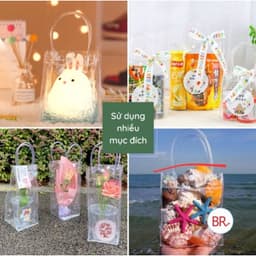 Túi xách mua sắm bằng nhựa PVC trong suốt chống thấm nước cao cấp tiện lợi 3