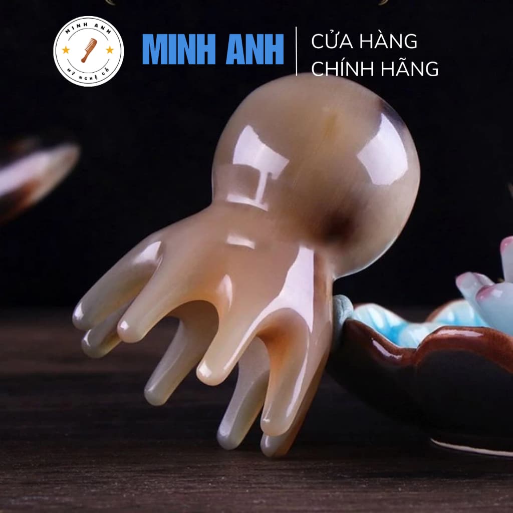 Bạch tuộc massage đầu, gội đầu dưỡng sinh bằng sừng tự nhiên