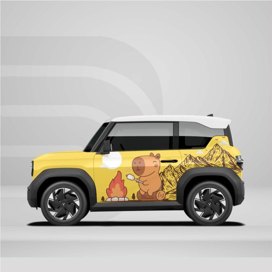 [HỎA TỐC] Sticker Tem Dán Decal Xe VF3 Mẫu Capybara Dot Lua In Hình Theo Yêu Cầu IB Shop Temxe.Net