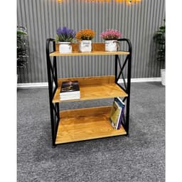 Kệ Gỗ Nhà Bếp Để Lò Vi Sóng, Nồi Chiên 3-4-5 Tầng Mặt Gỗ MDF Khung Sắt Sơn Tĩnh Điện Chống Gỉ Bền 3