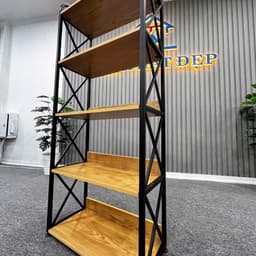 Kệ Gỗ Nhà Bếp Để Lò Vi Sóng, Nồi Chiên 3-4-5 Tầng Mặt Gỗ MDF Khung Sắt Sơn Tĩnh Điện Chống Gỉ Bền 6