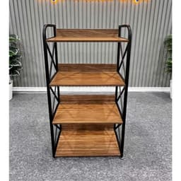 Kệ Gỗ Nhà Bếp Để Lò Vi Sóng, Nồi Chiên 3-4-5 Tầng Mặt Gỗ MDF Khung Sắt Sơn Tĩnh Điện Chống Gỉ Bền 8