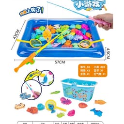 [Rẻ vô địch] Bộ Câu Cá Nam Châm 42 Chi Tiết , 80 Chi Tiết  bao gồm cần câu nhựa, bể phao 2 tầng cho bé 3
