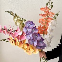 Hoa Lan Hồ Điệp Cao Cấp Nhân Tạo 9 bông cao 100cm trang trí phòng khách, văn phòng, Chậu Lan tặng khách 2