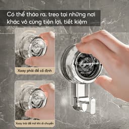Móc Treo Đồ Dán Tường Hút Chân Không JYoohome Móc Dính Tường Treo Túi Ví Quần Áo Khoá Phụ Kiện 6