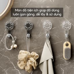 Móc Treo Đồ Dán Tường Hút Chân Không JYoohome Móc Dính Tường Treo Túi Ví Quần Áo Khoá Phụ Kiện 3