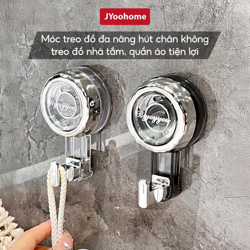 Móc Treo Đồ Dán Tường Hút Chân Không JYoohome Móc Dính Tường Treo Túi Ví Quần Áo Khoá Phụ Kiện