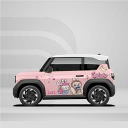 [HỎA TỐC] Sticker Tem Dán Decal Xe VF3 Mẫu Hình Labubu In Hình Theo Yêu Cầu IB Shop Temxe.Net 1