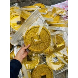 Đồng tiền vàng, đĩnh vàng mô hình trang trí tết bằng mút xốp decor nhiều kích cỡ 8