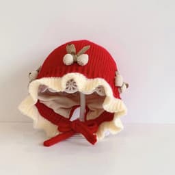 Mũ len bèo thắt nơ cho bé gái đáng yêu, nón len giữ ấm hàng 2 lớp 3