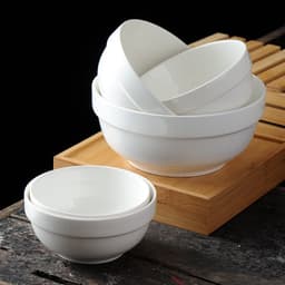 Tô Sứ Trắng To Có Ngấn Trơn Dày Dặn Đa Năng Tiện Lợi Độ Bền Cao 5