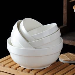 Tô Sứ Trắng To Có Ngấn Trơn Dày Dặn Đa Năng Tiện Lợi Độ Bền Cao 7