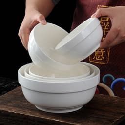 Tô Sứ Trắng To Có Ngấn Trơn Dày Dặn Đa Năng Tiện Lợi Độ Bền Cao 6
