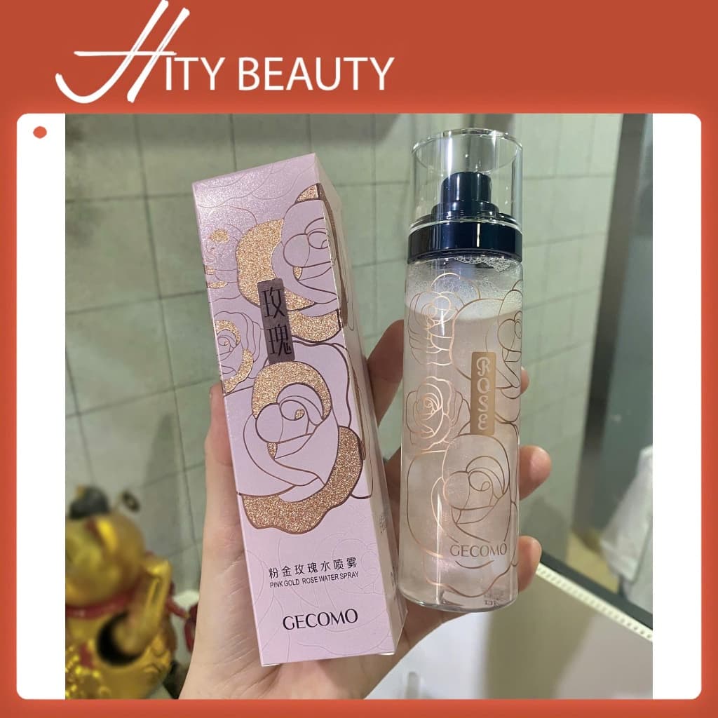 Xịt khóa nền GECOMO hoa hồng có nhũ bắt sáng,cấp ẩm 100ml - Hity Beauty