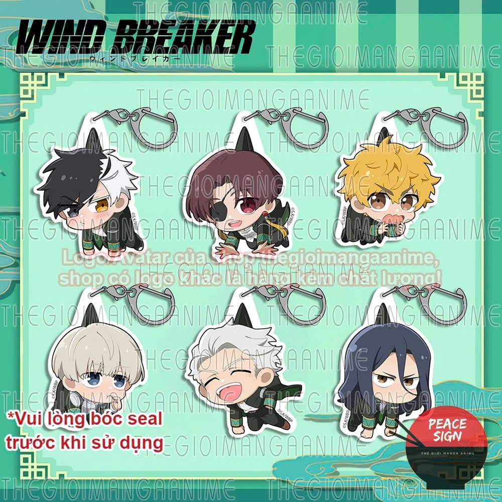 (mua 1 tặng 1) (TREO NGƯỜI) Móc khóa WIND BREAKER in hình chibi anime mica acrylic quà tặng xinh xắn