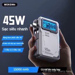 Pin Dự Phòng Sạc Nhanh 45W Wekome WP-88 15.000mah và 22.5W Remax RPP-675/ REMAX RPP-553 20.000mah 5