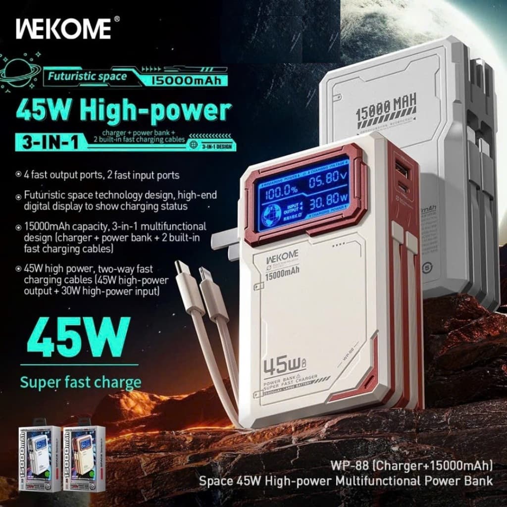 Pin Dự Phòng Sạc Nhanh 45W Wekome WP-88 15.000mah và 22.5W Remax RPP-675/ REMAX RPP-553 20.000mah