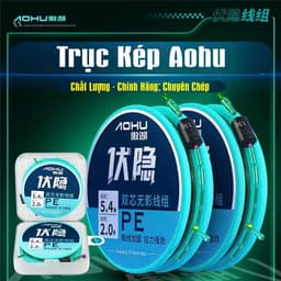 [Bộ 2 Trục] Trục kép buộc sẵn câu đài chuyên chép chính hãng Aohu. Dây câu cá buộc sẵn 1