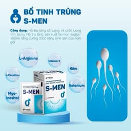 Bổ Tinh Trùng S Men, Cải Thiện Chất Lượng Tinh Trùng, Tăng Khả Năng Thụ Thai,  Hộp 30 Gói 4