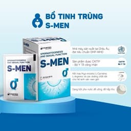 Bổ Tinh Trùng S Men, Cải Thiện Chất Lượng Tinh Trùng, Tăng Khả Năng Thụ Thai,  Hộp 30 Gói 5