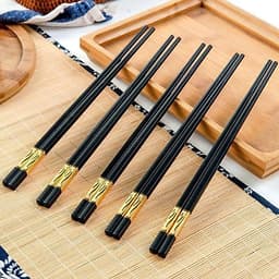 Combo 10 đôi đũa hợp kim khảm vàng chống mốc chống trơn , An Toàn Cho Sức Khỏe 1