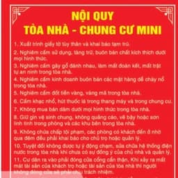 Bảng hiệu nội quy nhà trọ, chung cư, tòa nhà chất liệu alu - Biển hiệu nội quy nhà trọ, Chung cư mini chuẩn phổ biến 2