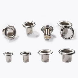 Khoen mắt cáo 5mm, 6mm, 8mm, 9mm, 10mm, 12mm, 14mm, 15mm, 17mm Chân cao Bằng SẮT Màu bạc Bịch 100 cái Có long đền 4