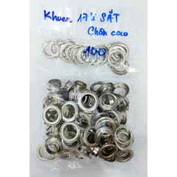 Khoen mắt cáo 5mm, 6mm, 8mm, 9mm, 10mm, 12mm, 14mm, 15mm, 17mm Chân cao Bằng SẮT Màu bạc Bịch 100 cái Có long đền 5