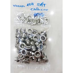 Khoen mắt cáo 5mm, 6mm, 8mm, 9mm, 10mm, 12mm, 14mm, 15mm, 17mm Chân cao Bằng SẮT Màu bạc Bịch 100 cái Có long đền 6
