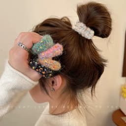 Dây buộc tóc Hình Bánh Donut buộc tóc đuôi ngựa Dây buộc tóc bền co giãn tốt dây buộc tóc mùa thu đông VINBEO-[LU66] 5