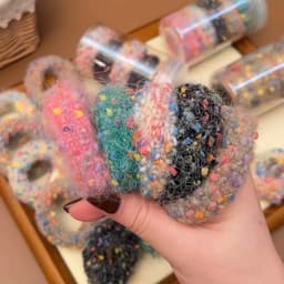 Dây buộc tóc Hình Bánh Donut buộc tóc đuôi ngựa Dây buộc tóc bền co giãn tốt dây buộc tóc mùa thu đông VINBEO-[LU66] 2