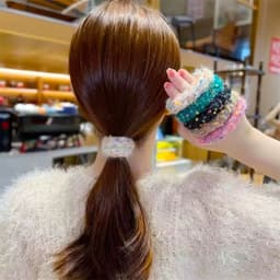 Dây buộc tóc Hình Bánh Donut buộc tóc đuôi ngựa Dây buộc tóc bền co giãn tốt dây buộc tóc mùa thu đông VINBEO-[LU66] 6