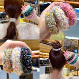 Dây buộc tóc Hình Bánh Donut buộc tóc đuôi ngựa Dây buộc tóc bền co giãn tốt dây buộc tóc mùa thu đông VINBEO-[LU66] 3