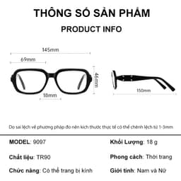 Gọng kính cận thời trang nam nữ NARO EYEWEAR  dáng ovalsize dáng MAISON MM14 nhựa cao cấp 9097 9