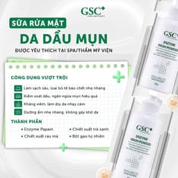 Sữa rửa mặt dạng bột cho da dầu mụn, sạch sâu, giảm nhờn GSC Enzyme Wash Powder 80g - Hàn Quốc 5