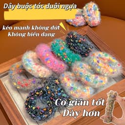 Dây buộc tóc Hình Bánh Donut buộc tóc đuôi ngựa Dây buộc tóc bền co giãn tốt dây buộc tóc mùa thu đông VINBEO-[LU66] 1