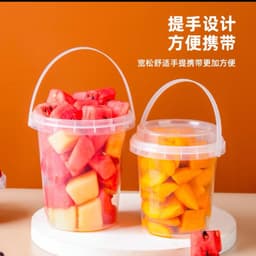 ( COMBO 10 ) Xô nhựa mini có quai và nắp chất liệu nhựa PP, đựng trà sữa, hoa quả dầm, ….Shopdotrung 4