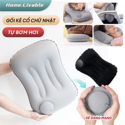 gối bơm hơi,Gối tự bơm hơi,Gối kê cổ du lịch,Gấp gọn dễ dàng, tiện lợi cất giữ,Không cần bơm hơi bằng miệng,Bảo vệ cổ 1