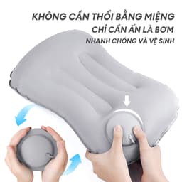 gối bơm hơi,Gối tự bơm hơi,Gối kê cổ du lịch,Gấp gọn dễ dàng, tiện lợi cất giữ,Không cần bơm hơi bằng miệng,Bảo vệ cổ 4