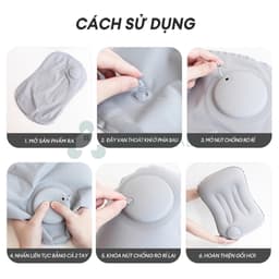 gối bơm hơi,Gối tự bơm hơi,Gối kê cổ du lịch,Gấp gọn dễ dàng, tiện lợi cất giữ,Không cần bơm hơi bằng miệng,Bảo vệ cổ 6