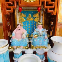 Set ban thờ thần tài tài lộc xanh ngọc RỒNG VIỆT, Bộ thần tài đầy đủ cho gia chủ mệnh mộc, thuỷ 2