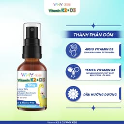 Vitamin Whykids D3K2 Dạng Xịt Giúp Bé Hấp Thụ Canxi Hỗ Trợ Phát Triển Chiều Cao - Chai 15ml 3